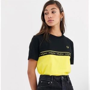 FRED PERRY black and yellow shirt